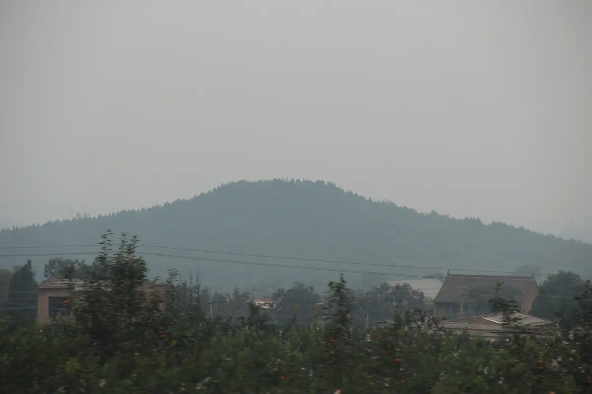 The tomb mound of Qin Shi Huang at Lishan