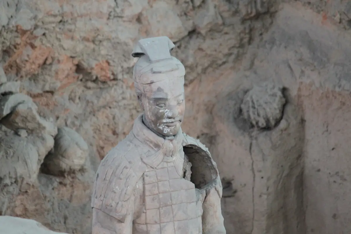 The face of a terracotta warrior