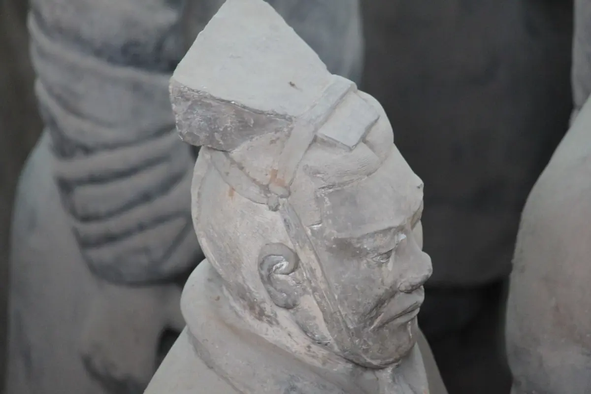 A standing terracotta warrior
